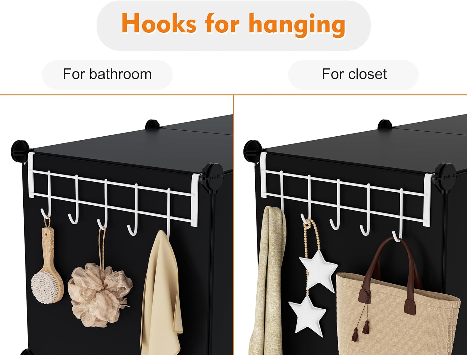 image:imageCloset Organizers and Storage 12 Cube Storage Organizer Portable Closet Organization Clothes Shelves for Kids Closet Bedroom Bathroom Office BlackBlack