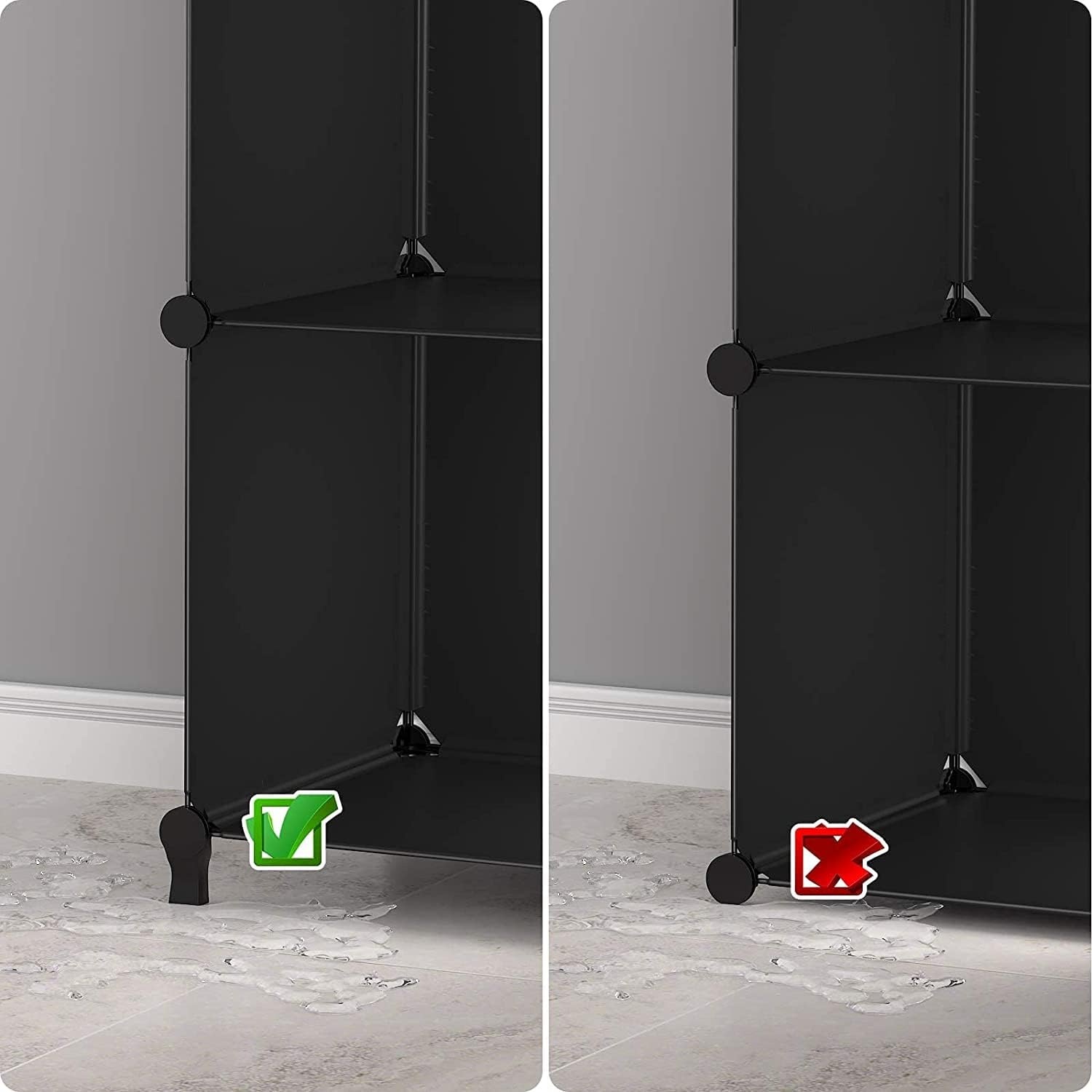 image:imageCloset Organizers and Storage 12 Cube Storage Organizer Portable Closet Organization Clothes Shelves for Kids Closet Bedroom Bathroom Office BlackBlack