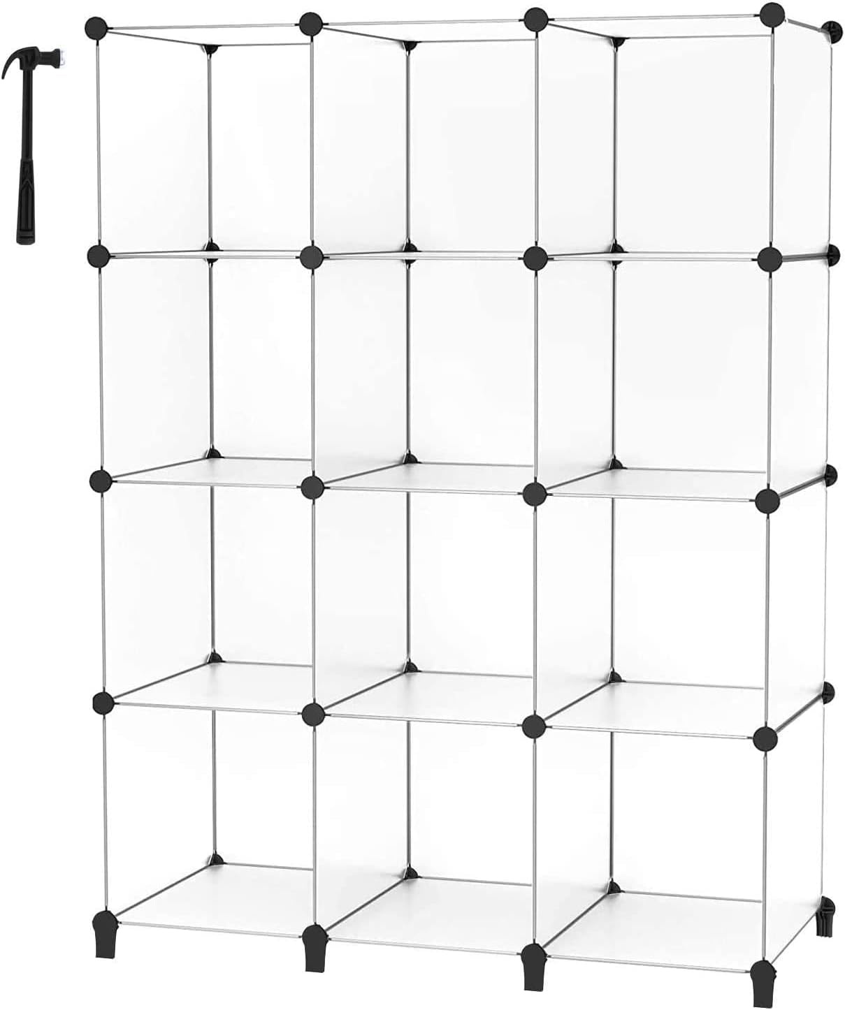 image:imageCloset Organizers and Storage 12 Cube Storage Organizer Portable Closet Organization Clothes Shelves for Kids Closet Bedroom Bathroom Office BlackTransparent