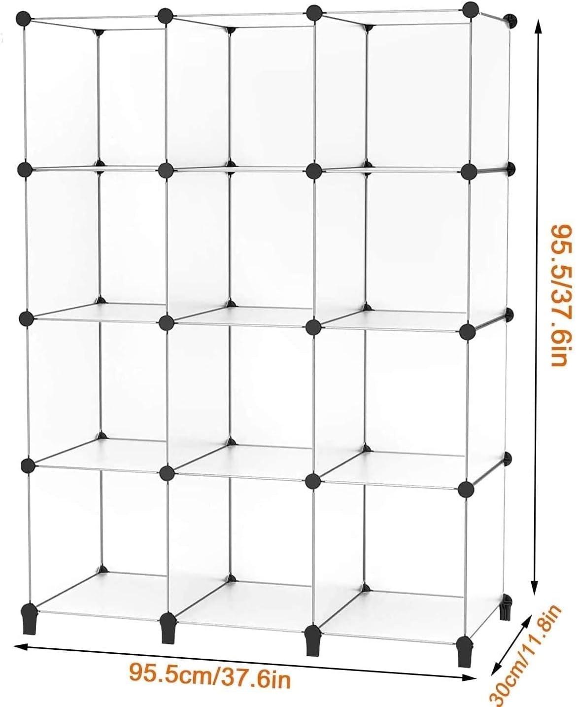 image:imageCloset Organizers and Storage 12 Cube Storage Organizer Portable Closet Organization Clothes Shelves for Kids Closet Bedroom Bathroom Office BlackTransparent