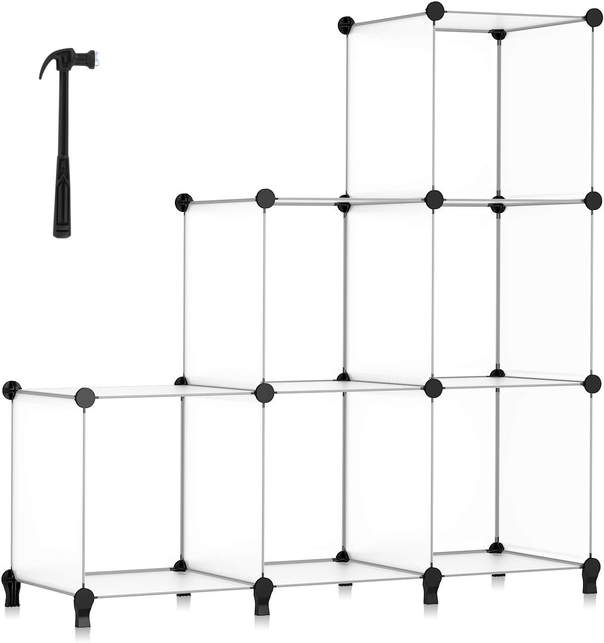 image:imageHOMIDEC 6Cube Storage Organizer Closet Organizer Storage Cabinet Shelf Bookcase BookshelfStorage Cubes Organizers Cabinet for KidsCloset BedroomBathroomTransparent