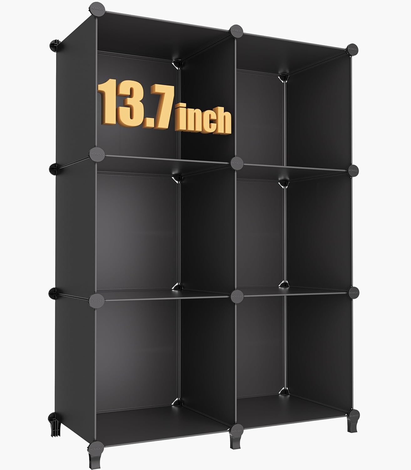 image:imageHOMIDEC 6Cube Storage Organizer Closet Organizer Storage Cabinet Shelf Bookcase BookshelfStorage Cubes Organizers Cabinet for KidsCloset BedroomBathroomBlack