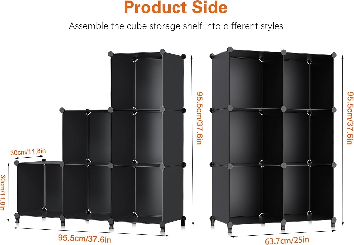 image:imageHOMIDEC 6Cube Storage Organizer Closet Organizer Storage Cabinet Shelf Bookcase BookshelfStorage Cubes Organizers Cabinet for KidsCloset BedroomBathroomBlack