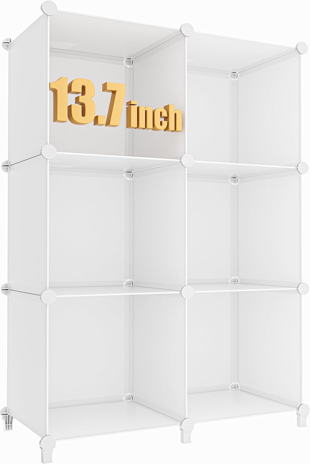 image:imageHOMIDEC 6Cube Storage Organizer Closet Organizer Storage Cabinet Shelf Bookcase BookshelfStorage Cubes Organizers Cabinet for KidsCloset BedroomBathroomWhite 1