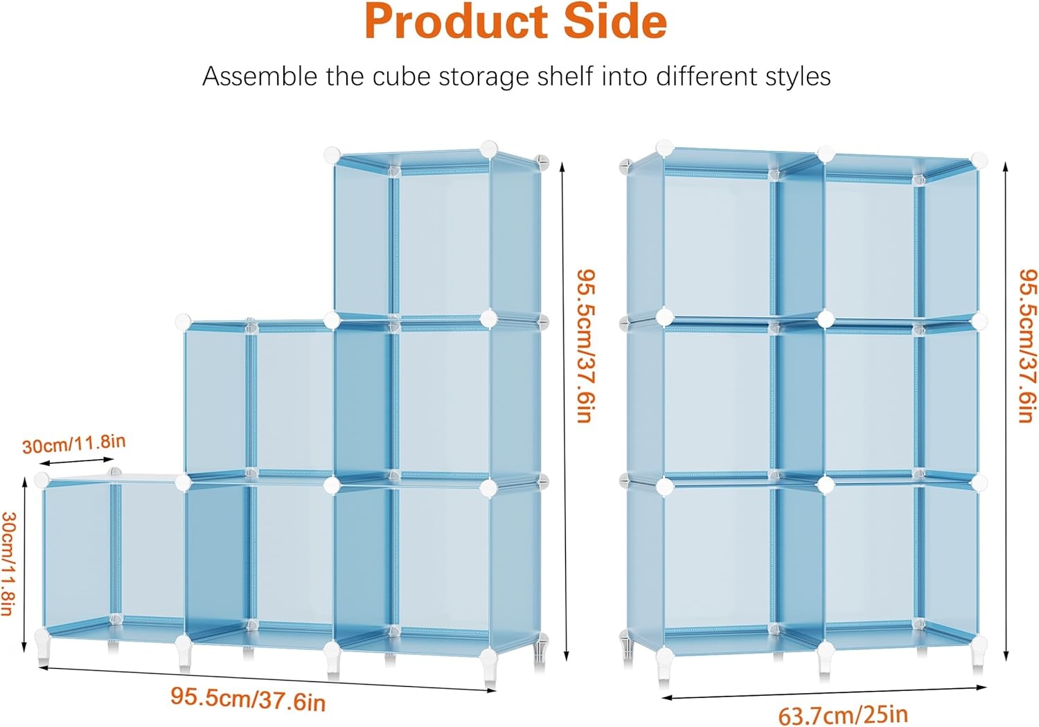 image:imageHOMIDEC 6Cube Storage Organizer Closet Organizer Storage Cabinet Shelf Bookcase BookshelfStorage Cubes Organizers Cabinet for KidsCloset BedroomBathroomBlue
