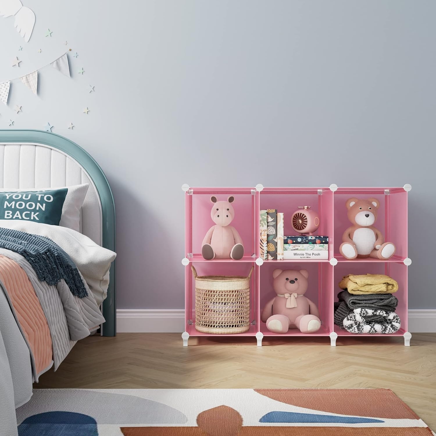 image:imageHOMIDEC 6Cube Storage Organizer Closet Organizer Storage Cabinet Shelf Bookcase BookshelfStorage Cubes Organizers Cabinet for KidsCloset BedroomBathroomPink