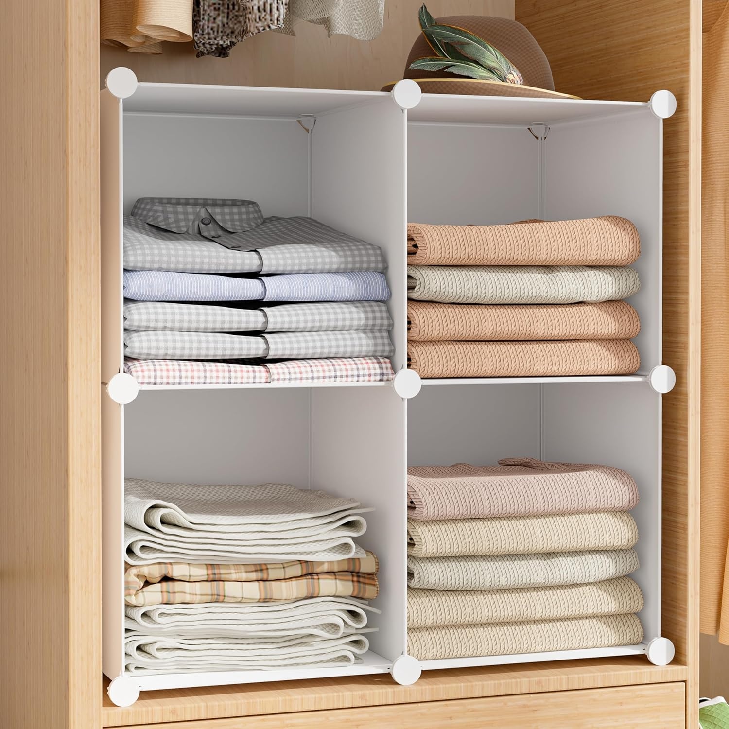 image:imageHOMIDEC 6Cube Storage Organizer Closet Organizer Storage Cabinet Shelf Bookcase BookshelfStorage Cubes Organizers Cabinet for KidsCloset BedroomBathroomWhite 1