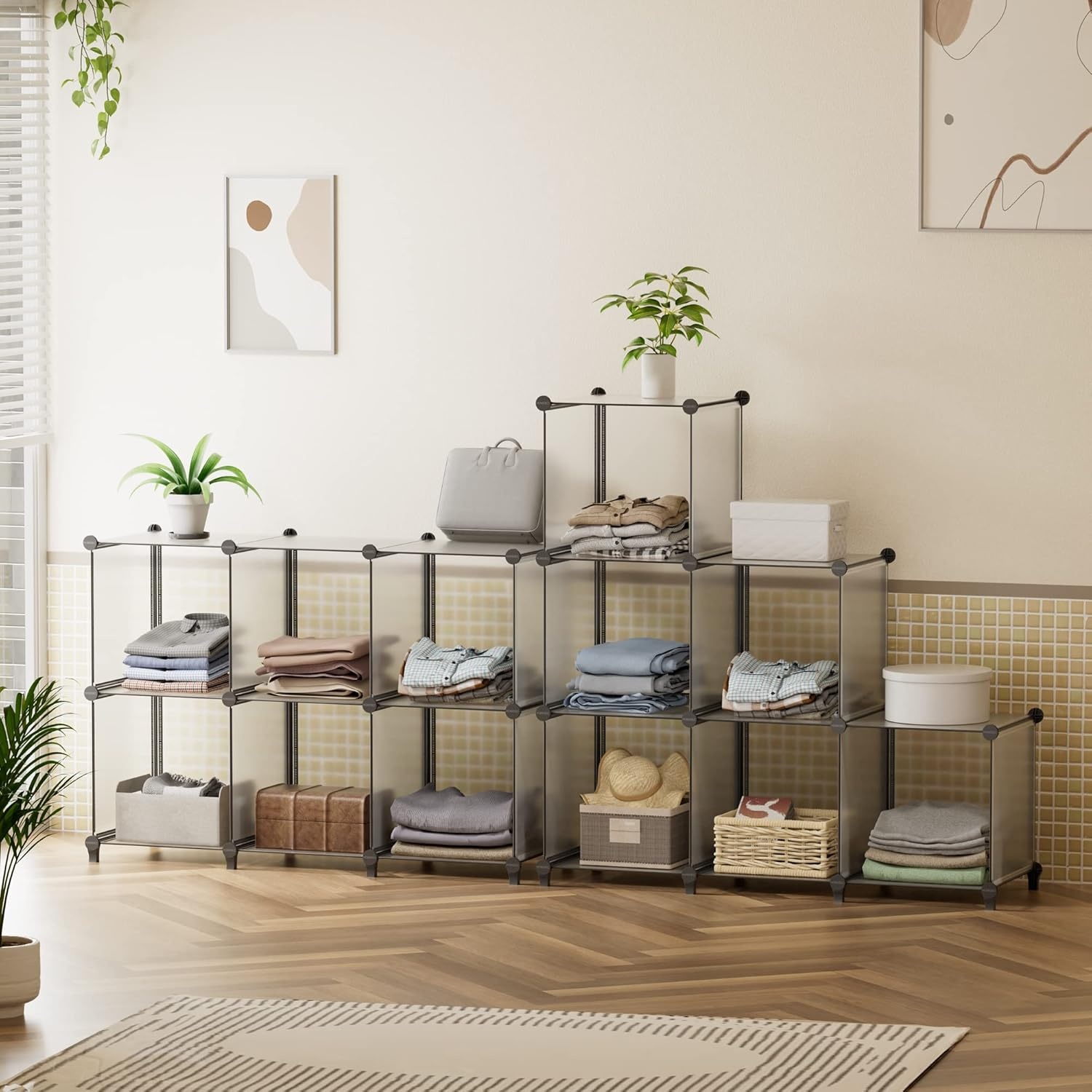 image:imageHOMIDEC 6Cube Storage Organizer Closet Organizer Storage Cabinet Shelf Bookcase BookshelfStorage Cubes Organizers Cabinet for KidsCloset BedroomBathroomGrey