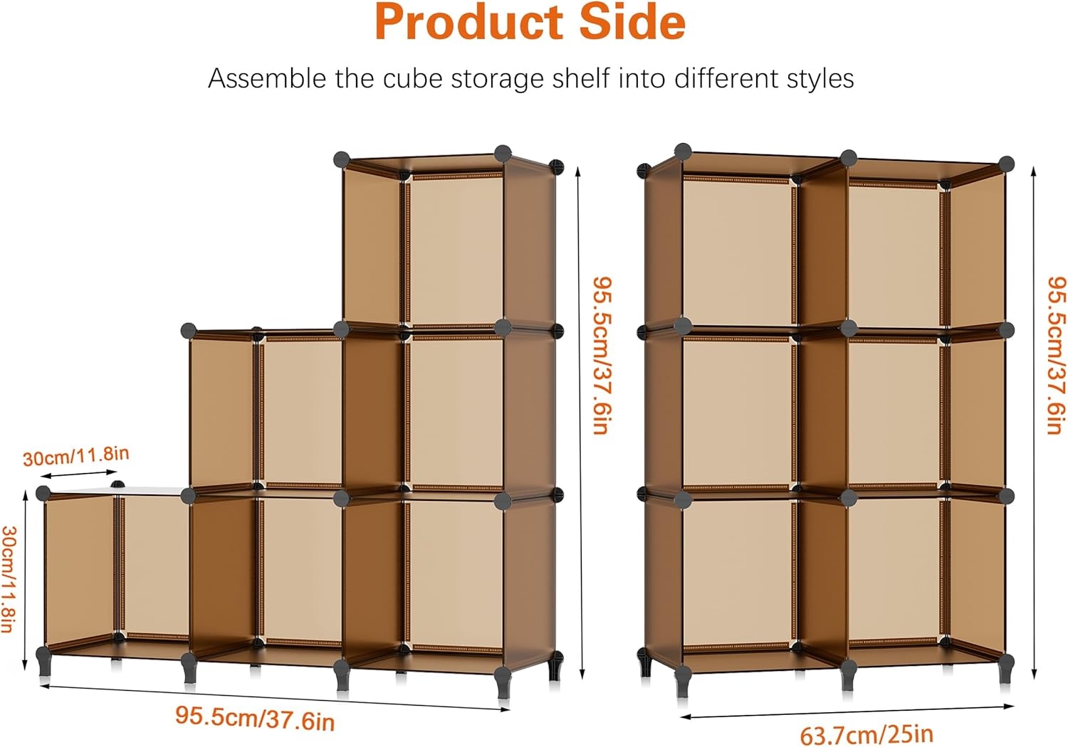 image:imageHOMIDEC 6Cube Storage Organizer Closet Organizer Storage Cabinet Shelf Bookcase BookshelfStorage Cubes Organizers Cabinet for KidsCloset BedroomBathroomBrown