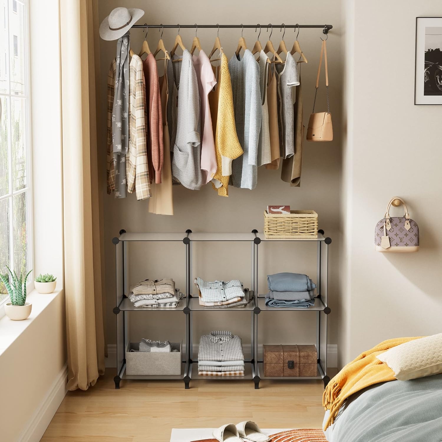 image:imageHOMIDEC 6Cube Storage Organizer Closet Organizer Storage Cabinet Shelf Bookcase BookshelfStorage Cubes Organizers Cabinet for KidsCloset BedroomBathroomTransparent