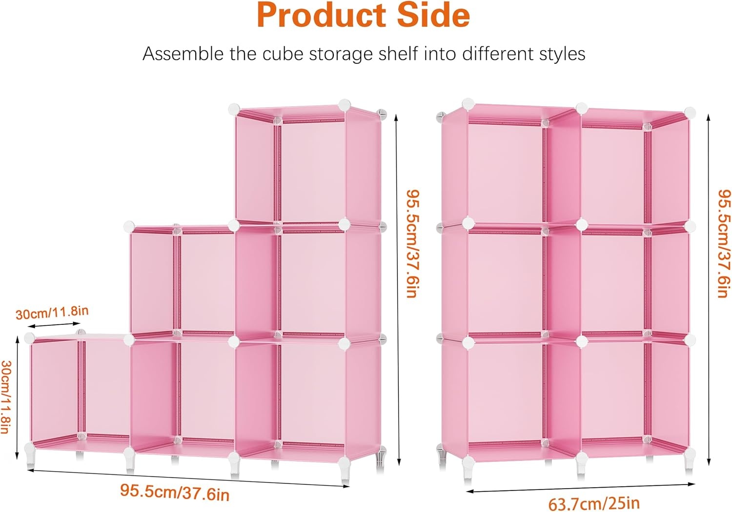 image:imageHOMIDEC 6Cube Storage Organizer Closet Organizer Storage Cabinet Shelf Bookcase BookshelfStorage Cubes Organizers Cabinet for KidsCloset BedroomBathroomPink