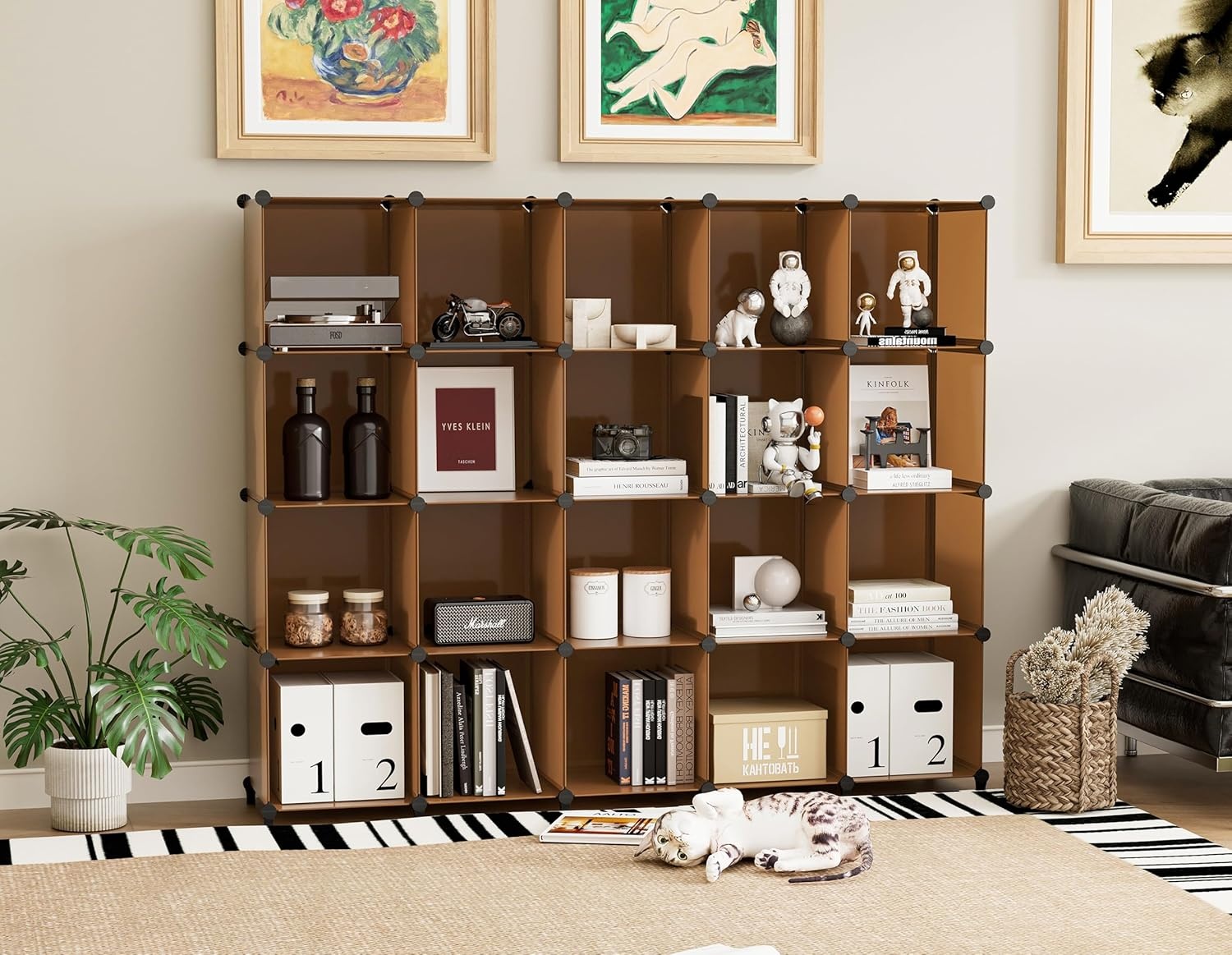 image:imageHOMIDEC 6Cube Storage Organizer Closet Organizer Storage Cabinet Shelf Bookcase BookshelfStorage Cubes Organizers Cabinet for KidsCloset BedroomBathroomBrown