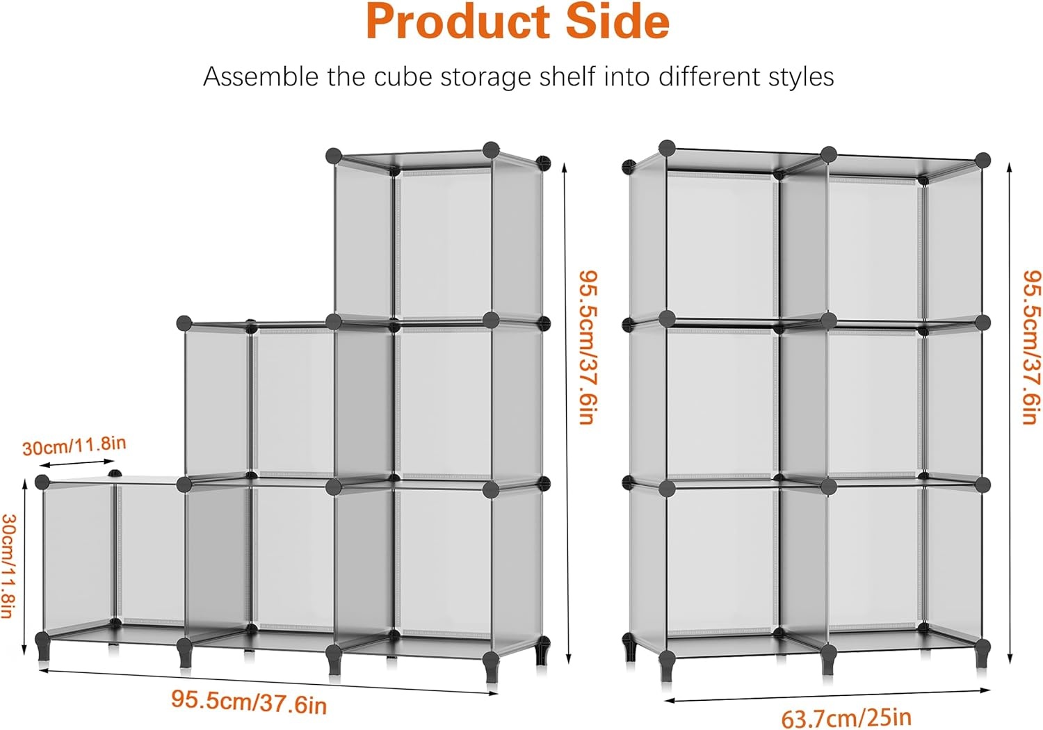 image:imageHOMIDEC 6Cube Storage Organizer Closet Organizer Storage Cabinet Shelf Bookcase BookshelfStorage Cubes Organizers Cabinet for KidsCloset BedroomBathroomGrey