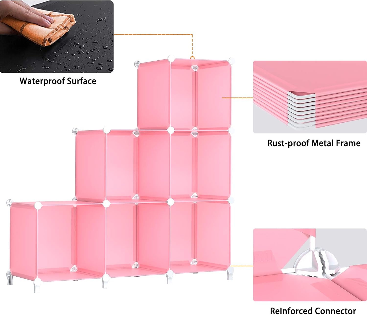 image:imageHOMIDEC 6Cube Storage Organizer Closet Organizer Storage Cabinet Shelf Bookcase BookshelfStorage Cubes Organizers Cabinet for KidsCloset BedroomBathroomPink