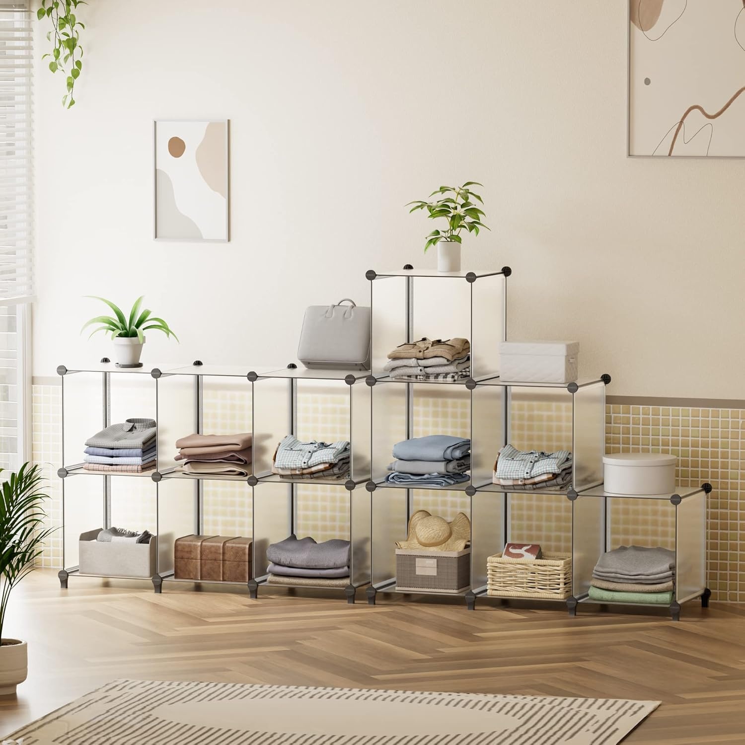 image:imageHOMIDEC 6Cube Storage Organizer Closet Organizer Storage Cabinet Shelf Bookcase BookshelfStorage Cubes Organizers Cabinet for KidsCloset BedroomBathroomTransparent