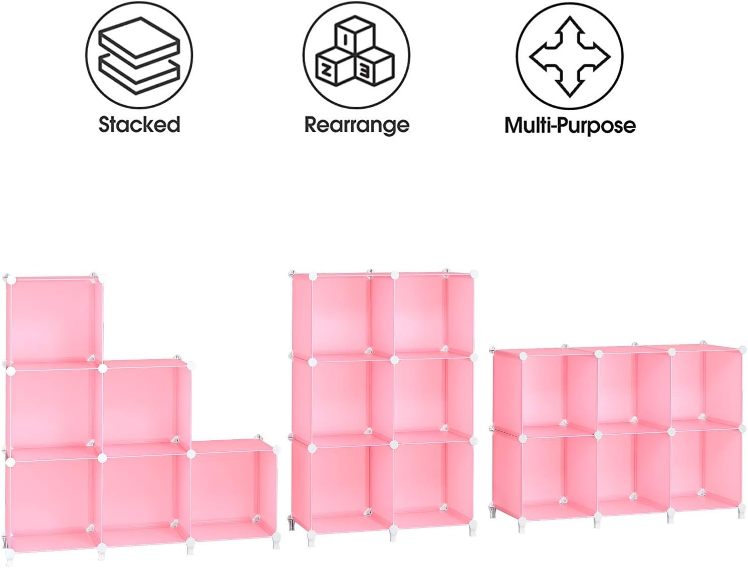 image:imageHOMIDEC 6Cube Storage Organizer Closet Organizer Storage Cabinet Shelf Bookcase BookshelfStorage Cubes Organizers Cabinet for KidsCloset BedroomBathroomPink