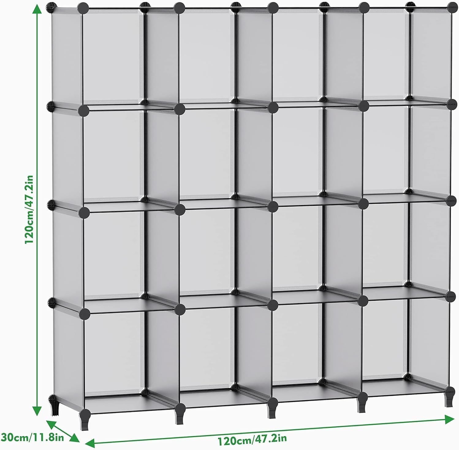 image:imageHOMIDEC Closet Organizers and Storage 16 Cube Storage Organizer Closet Organizer Bookshelf Cubes Shelves for Clothes Bedroom Kids Room Bathroom Wardrobe Garment Racks BlackGrey