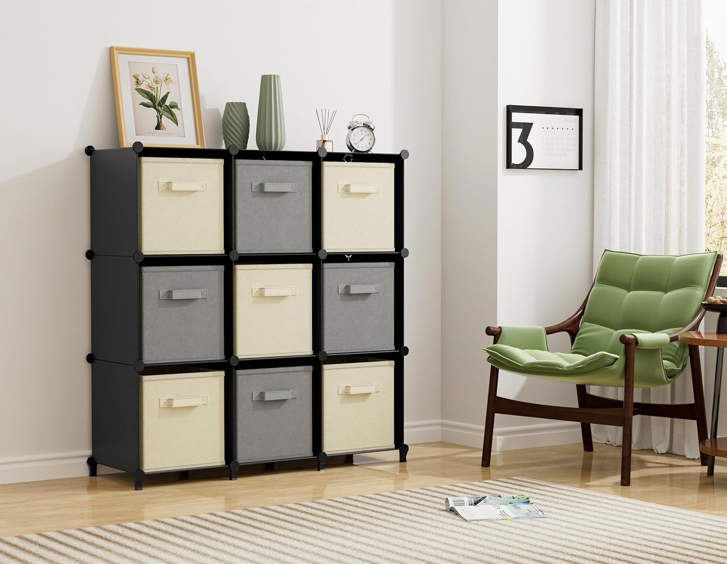 image:imageHOMIDEC Closet Organizers and Storage 16 Cube Storage Organizer Closet Organizer Bookshelf Cubes Shelves for Clothes Bedroom Kids Room Bathroom Wardrobe Garment Racks BlackBlack