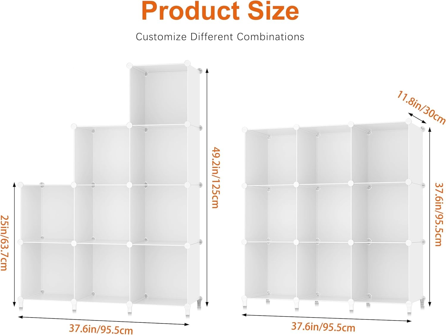 image:imageHOMIDEC Closet Organizers and Storage 16 Cube Storage Organizer Closet Organizer Bookshelf Cubes Shelves for Clothes Bedroom Kids Room Bathroom Wardrobe Garment Racks BlackWhite