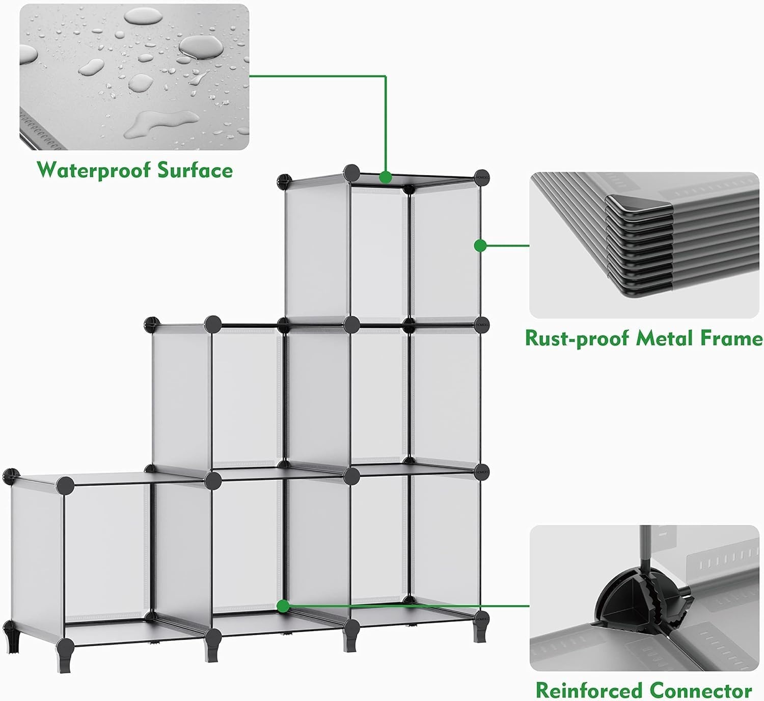image:imageHOMIDEC Closet Organizers and Storage 16 Cube Storage Organizer Closet Organizer Bookshelf Cubes Shelves for Clothes Bedroom Kids Room Bathroom Wardrobe Garment Racks BlackGrey