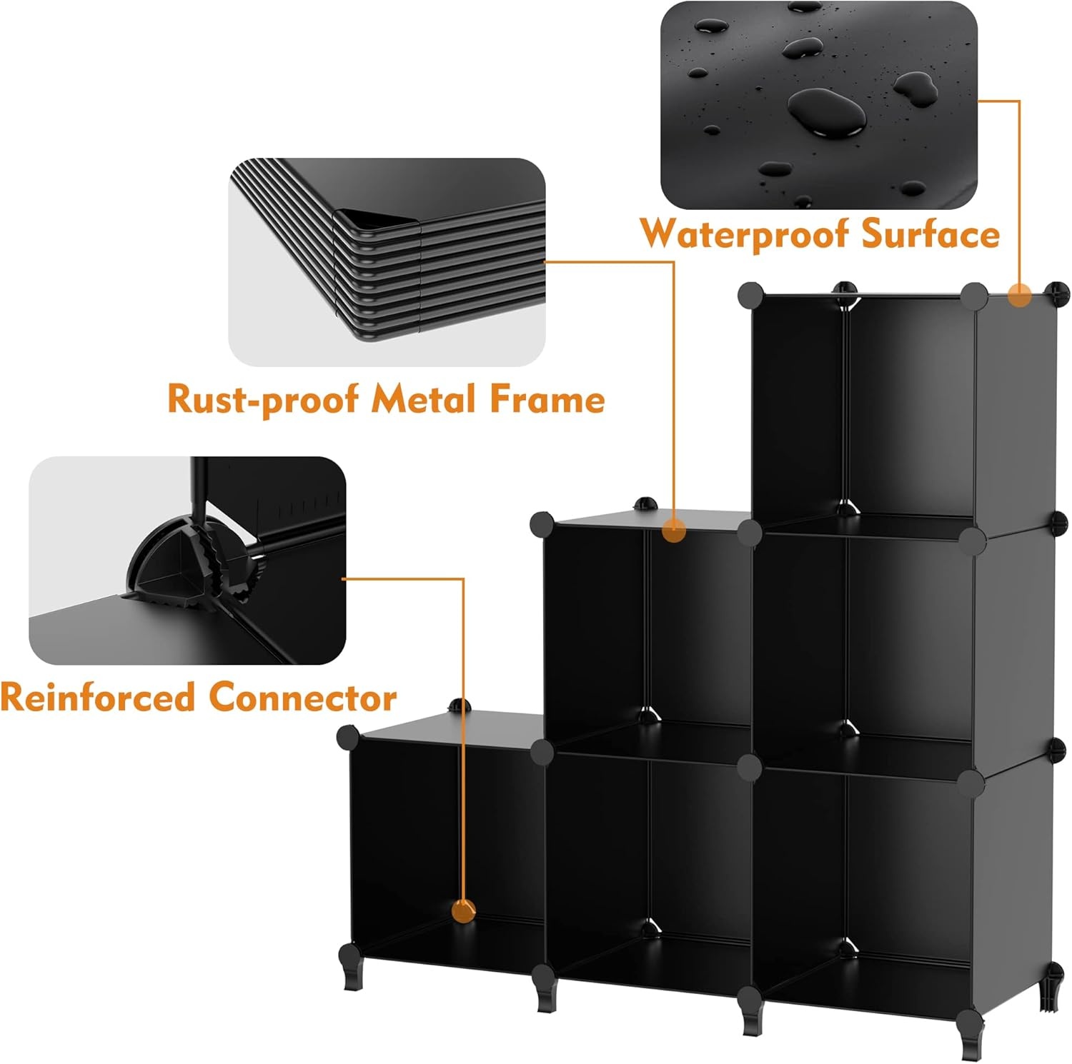 image:imageHOMIDEC Closet Organizers and Storage 16 Cube Storage Organizer Closet Organizer Bookshelf Cubes Shelves for Clothes Bedroom Kids Room Bathroom Wardrobe Garment Racks BlackBlack