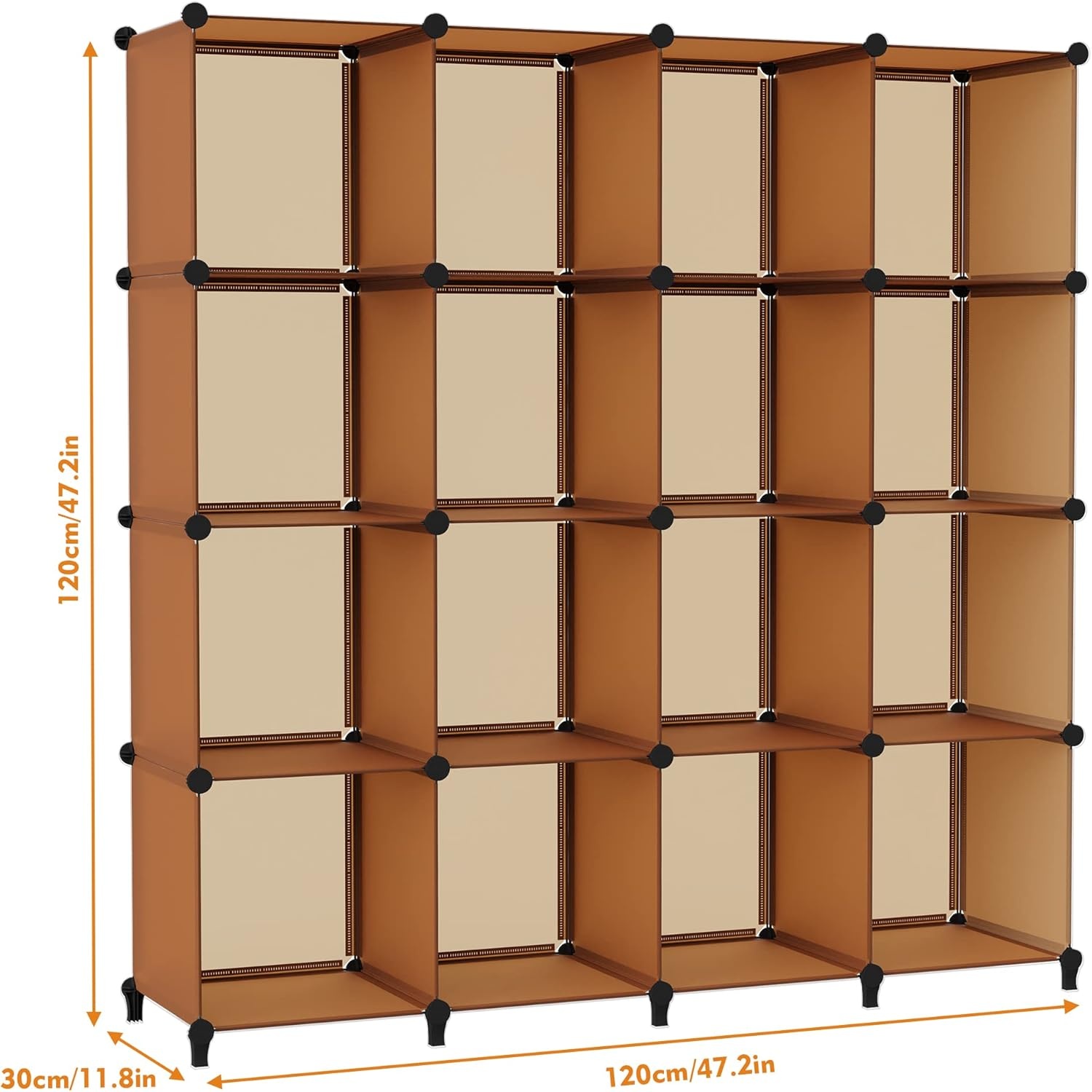 image:imageHOMIDEC Closet Organizers and Storage 16 Cube Storage Organizer Closet Organizer Bookshelf Cubes Shelves for Clothes Bedroom Kids Room Bathroom Wardrobe Garment Racks BlackBrown