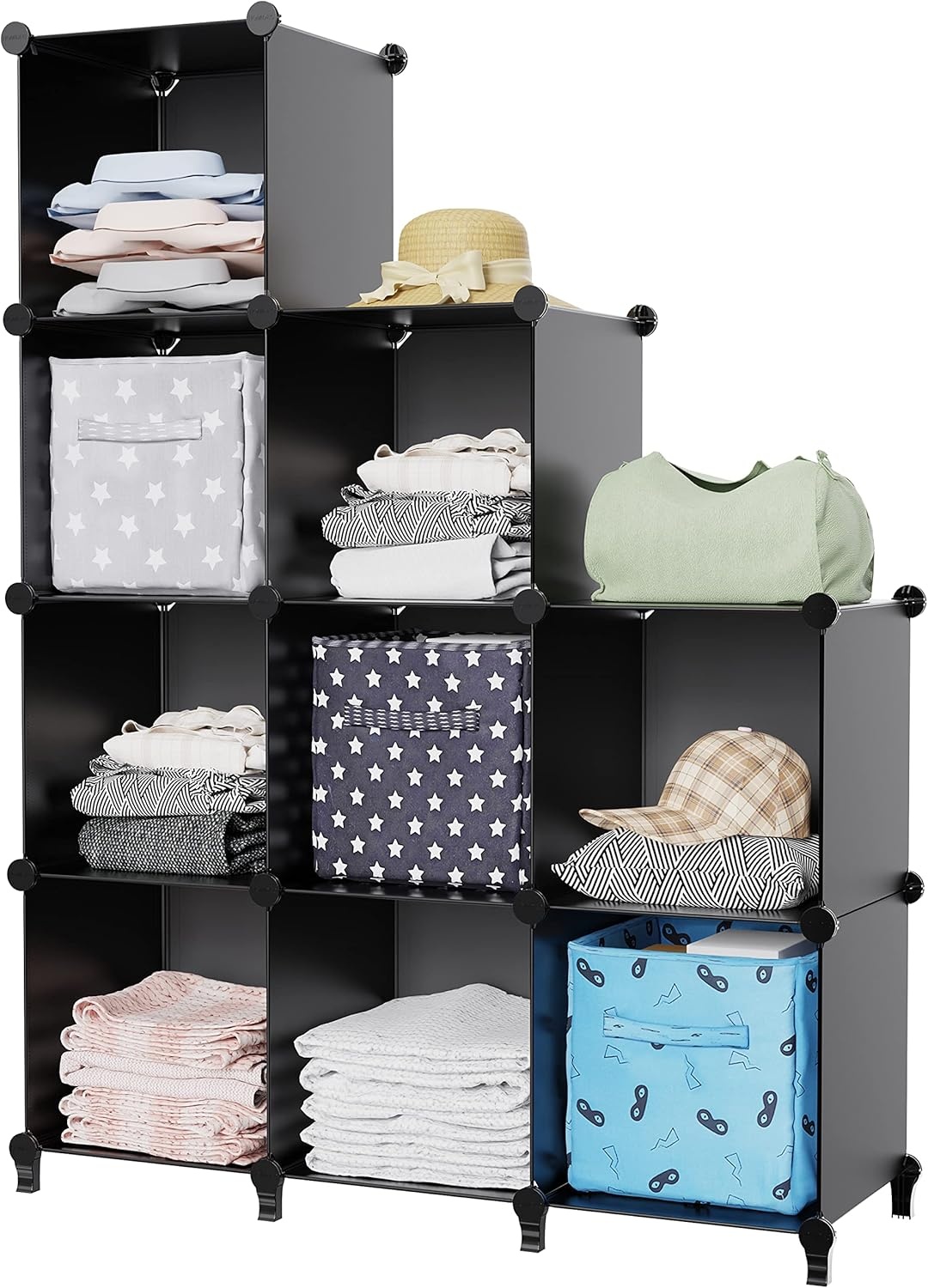 image:imageHOMIDEC Closet Organizers and Storage 16 Cube Storage Organizer Closet Organizer Bookshelf Cubes Shelves for Clothes Bedroom Kids Room Bathroom Wardrobe Garment Racks BlackBlack