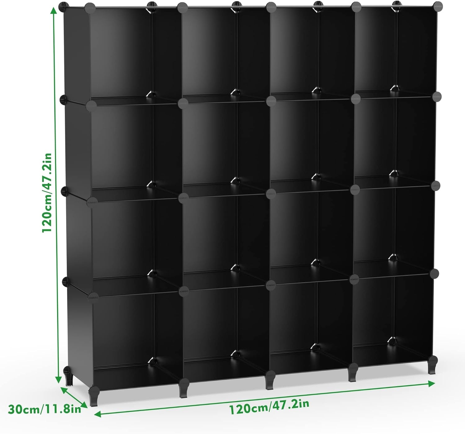 image:imageHOMIDEC Closet Organizers and Storage 16 Cube Storage Organizer Closet Organizer Bookshelf Cubes Shelves for Clothes Bedroom Kids Room Bathroom Wardrobe Garment Racks BlackBlack