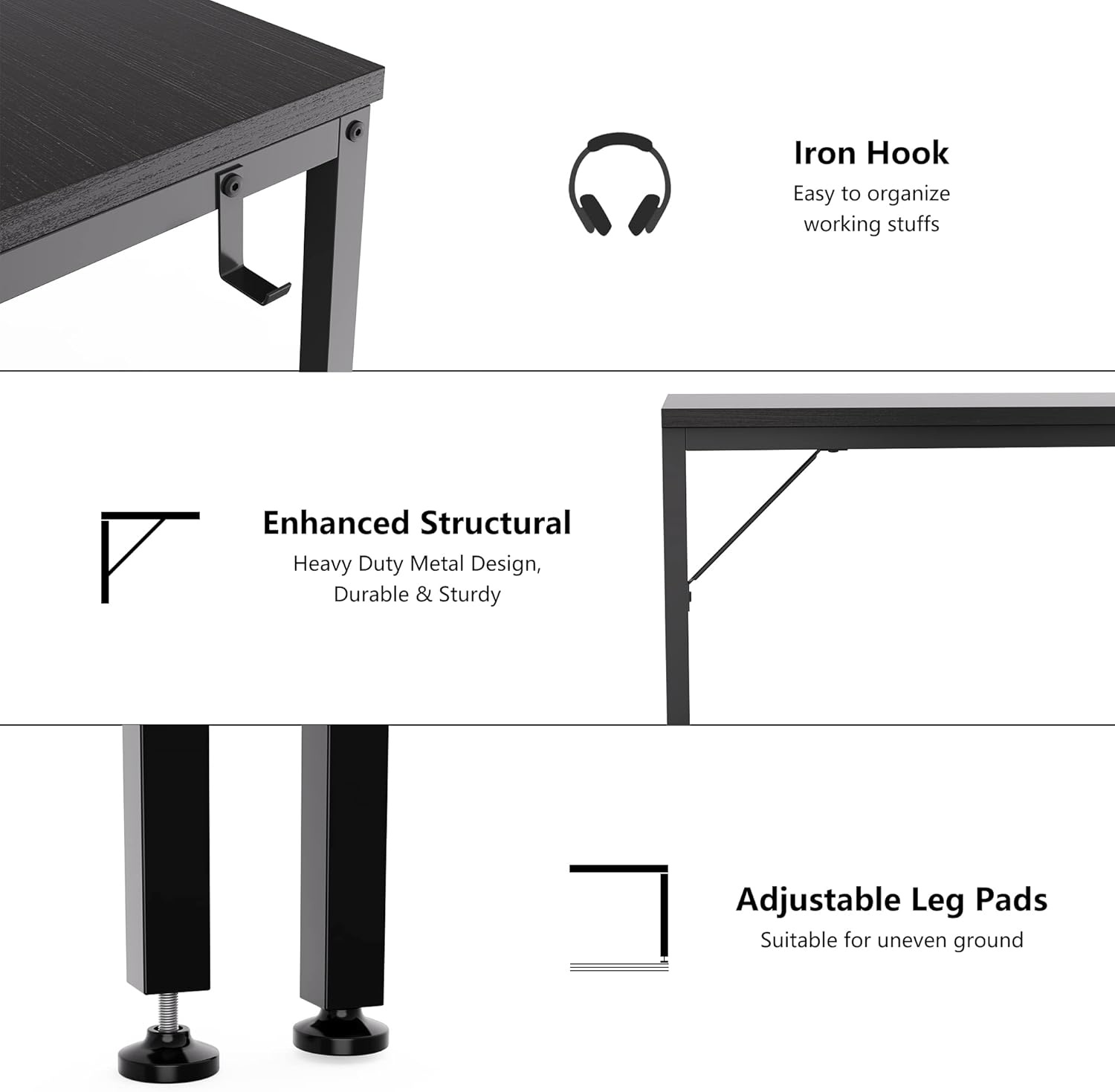 image:imageHOMIDEC Office Desk Computer Desk with Drawers 47 Study Writing Desks for Home with Storage Shelves Desks amp Workstations for Home Office Bedroom