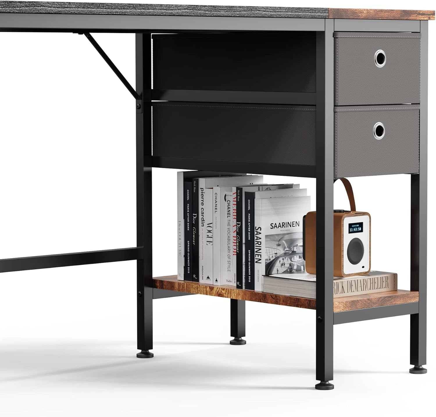 image:imageHOMIDEC Office Desk Computer Desk with Drawers 47 Study Writing Desks for Home with Storage Shelves Desks amp Workstations for Home Office Bedroom