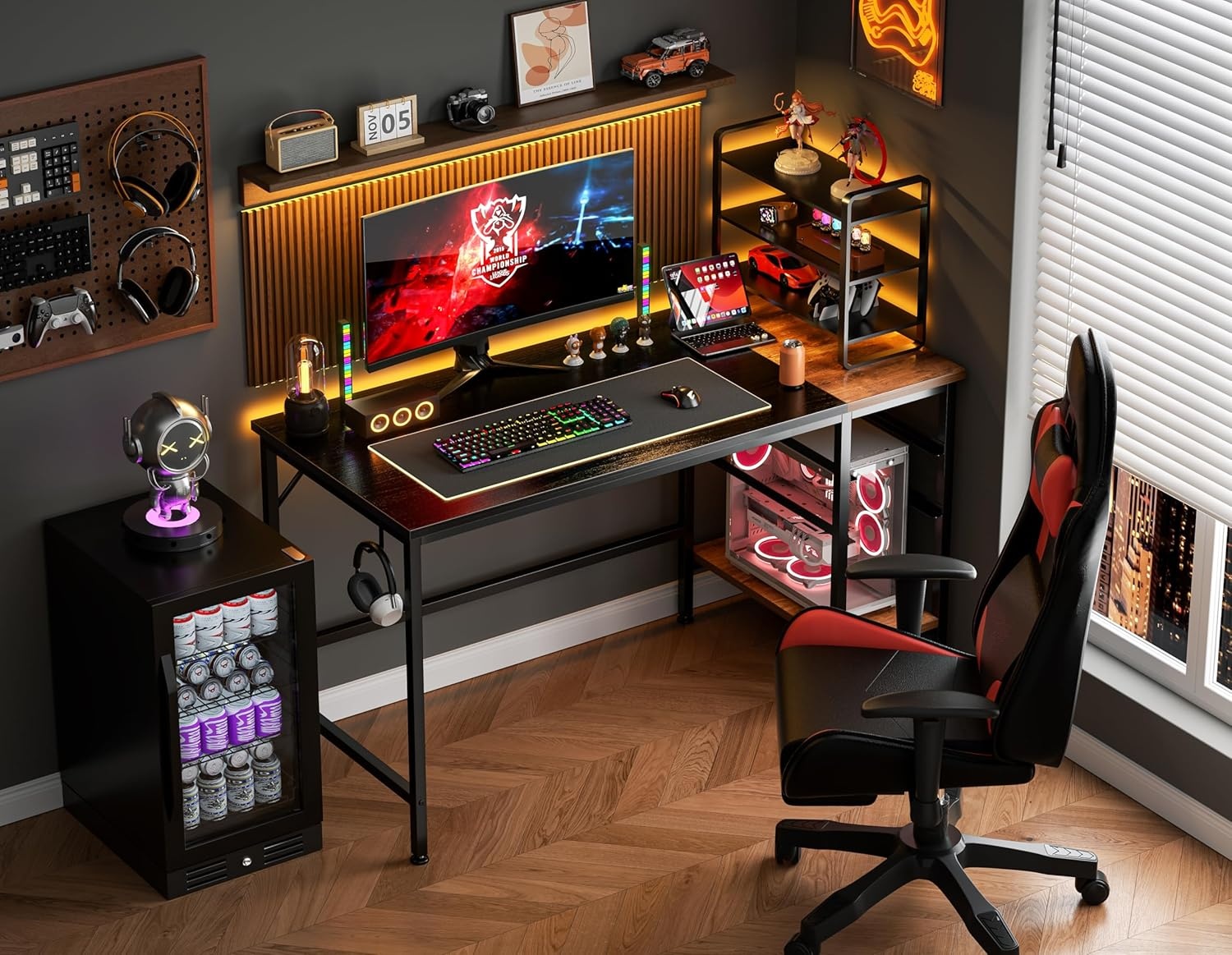 image:imageHOMIDEC Office Desk Computer Desk with Drawers 47 Study Writing Desks for Home with Storage Shelves Desks amp Workstations for Home Office Bedroom