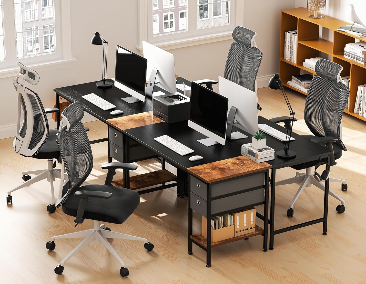 image:imageHOMIDEC Office Desk Computer Desk with Drawers 47 Study Writing Desks for Home with Storage Shelves Desks amp Workstations for Home Office Bedroom
