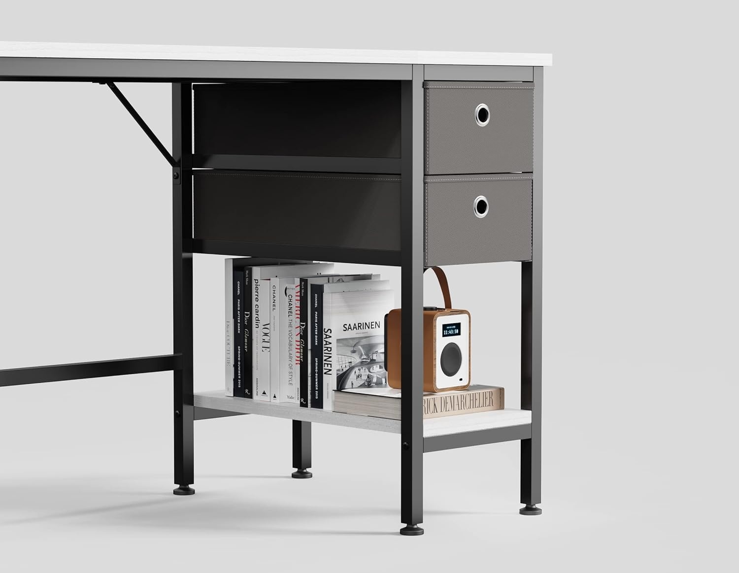 image:imageHOMIDEC Office Desk Computer Desk with Drawers 55 Study Writing Desks for Home with Storage Shelves Desks amp Workstations for Home Office Bedroom