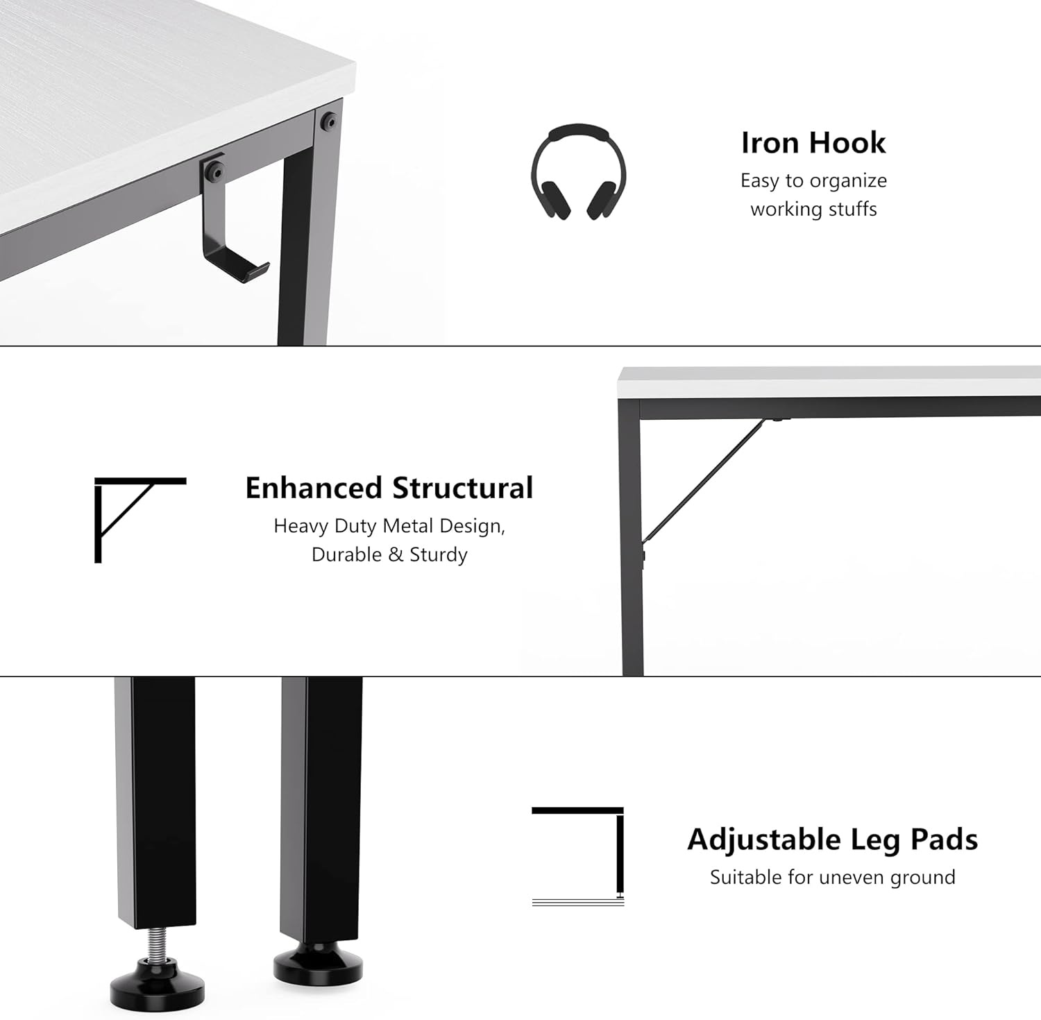 image:imageHOMIDEC Office Desk Computer Desk with Drawers 55 Study Writing Desks for Home with Storage Shelves Desks amp Workstations for Home Office Bedroom