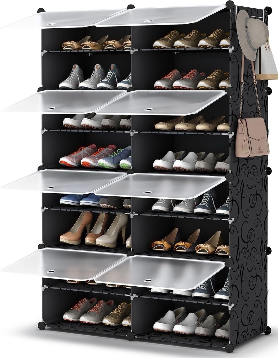 image:imageHOMIDEC Shoe Rack 6 Tier Shoe Storage Cabinet 24 Pair Plastic Shoe Shelves Organizer for Closet Hallway Bedroom EntrywayBlack