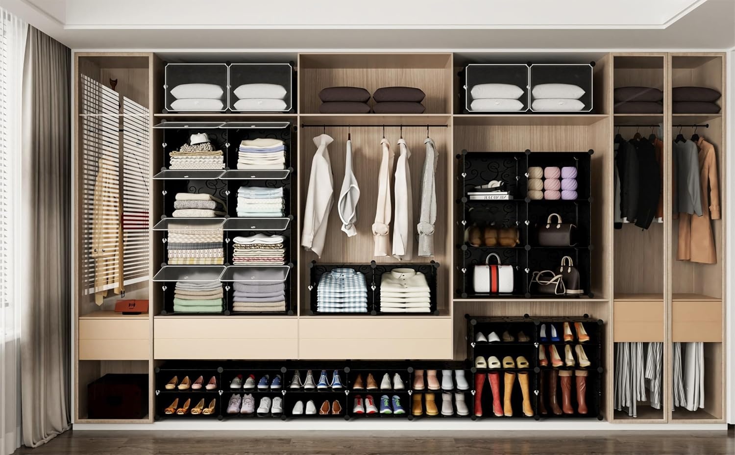 image:imageHOMIDEC Shoe Rack 6 Tier Shoe Storage Cabinet 24 Pair Plastic Shoe Shelves Organizer for Closet Hallway Bedroom EntrywayBlack