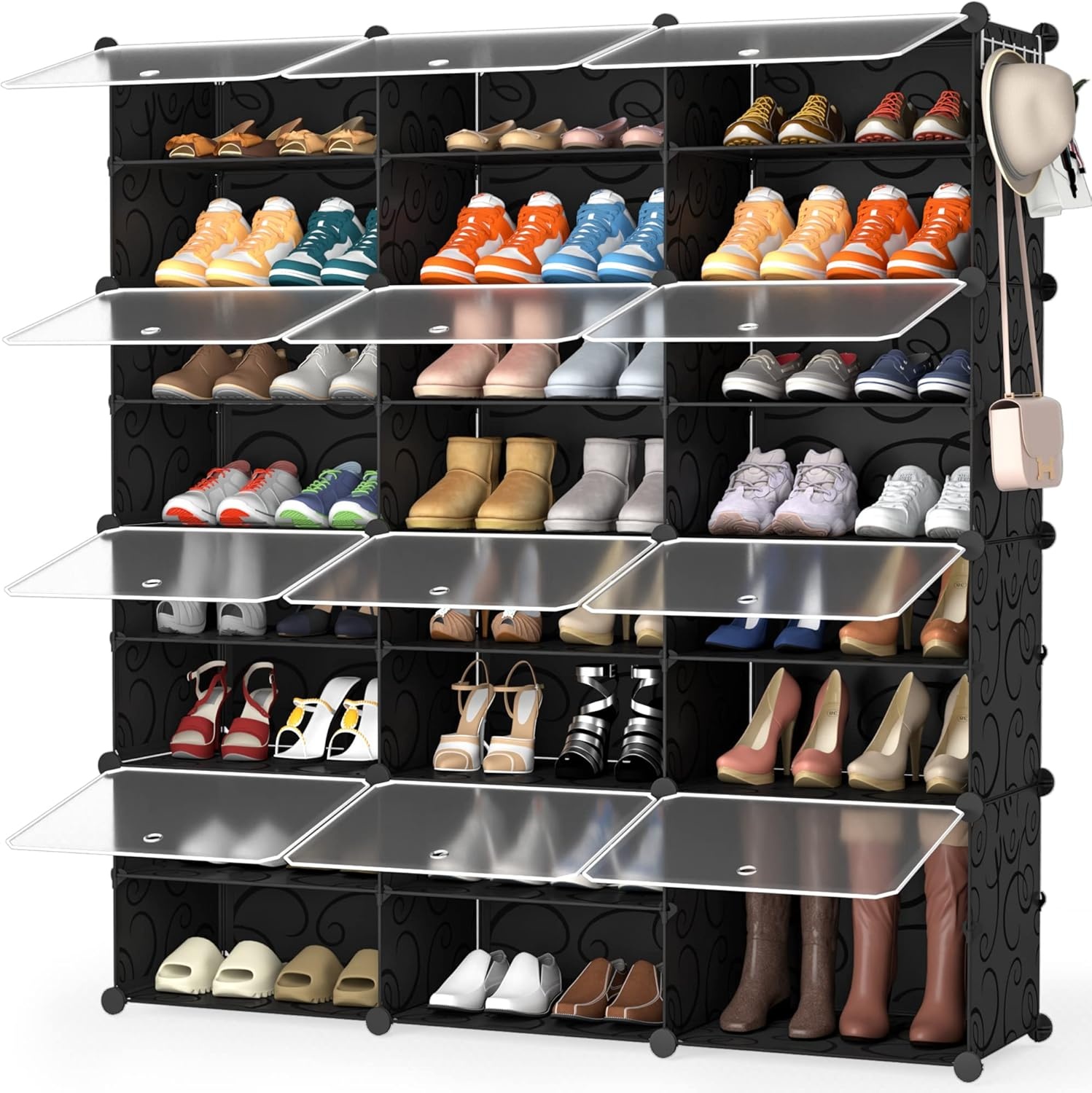 image:imageHOMIDEC Shoe Rack 6 Tier Shoe Storage Cabinet 24 Pair Plastic Shoe Shelves Organizer for Closet Hallway Bedroom EntrywayBlack