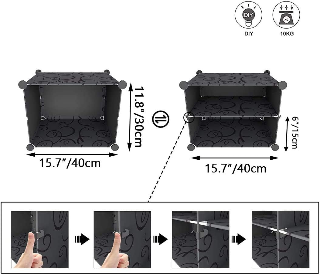 image:imageHOMIDEC Shoe Rack 6 Tier Shoe Storage Cabinet 24 Pair Plastic Shoe Shelves Organizer for Closet Hallway Bedroom EntrywayBlack