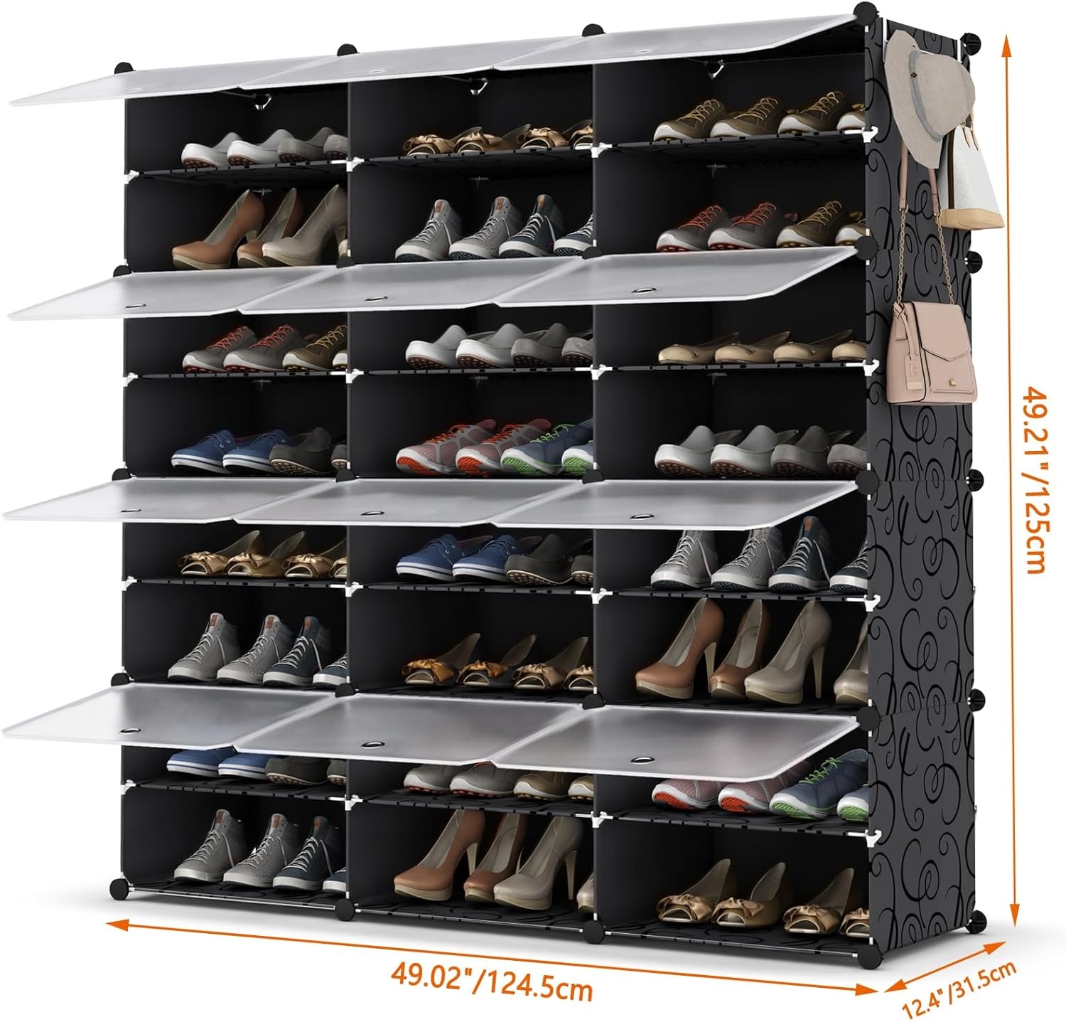 image:imageHOMIDEC Shoe Rack 6 Tier Shoe Storage Cabinet 24 Pair Plastic Shoe Shelves Organizer for Closet Hallway Bedroom EntrywayBlack