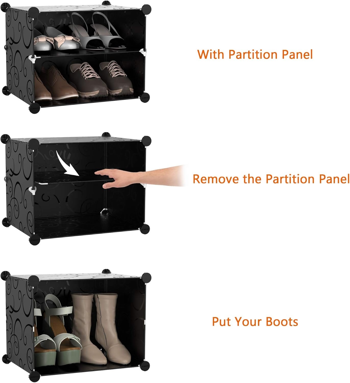 image:imageHOMIDEC Shoe Rack 6 Tier Shoe Storage Cabinet 24 Pair Plastic Shoe Shelves Organizer for Closet Hallway Bedroom EntrywayBlack