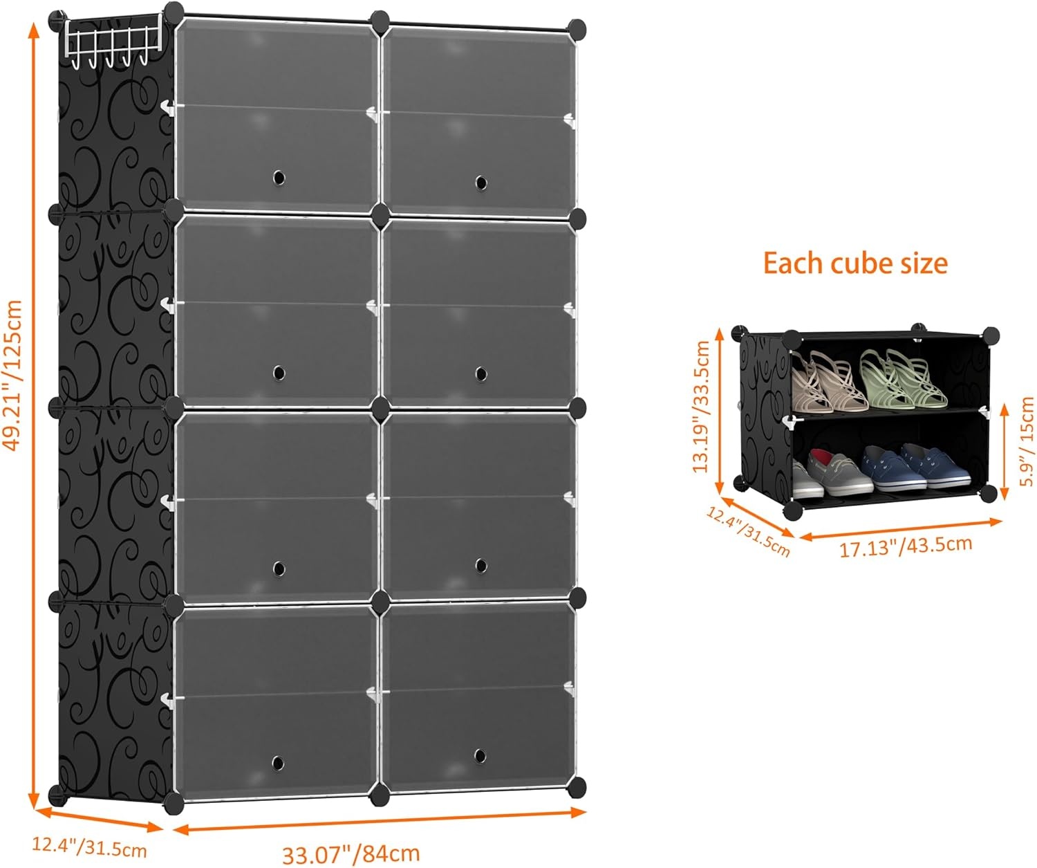 image:imageHOMIDEC Shoe Rack 6 Tier Shoe Storage Cabinet 24 Pair Plastic Shoe Shelves Organizer for Closet Hallway Bedroom EntrywayBlack