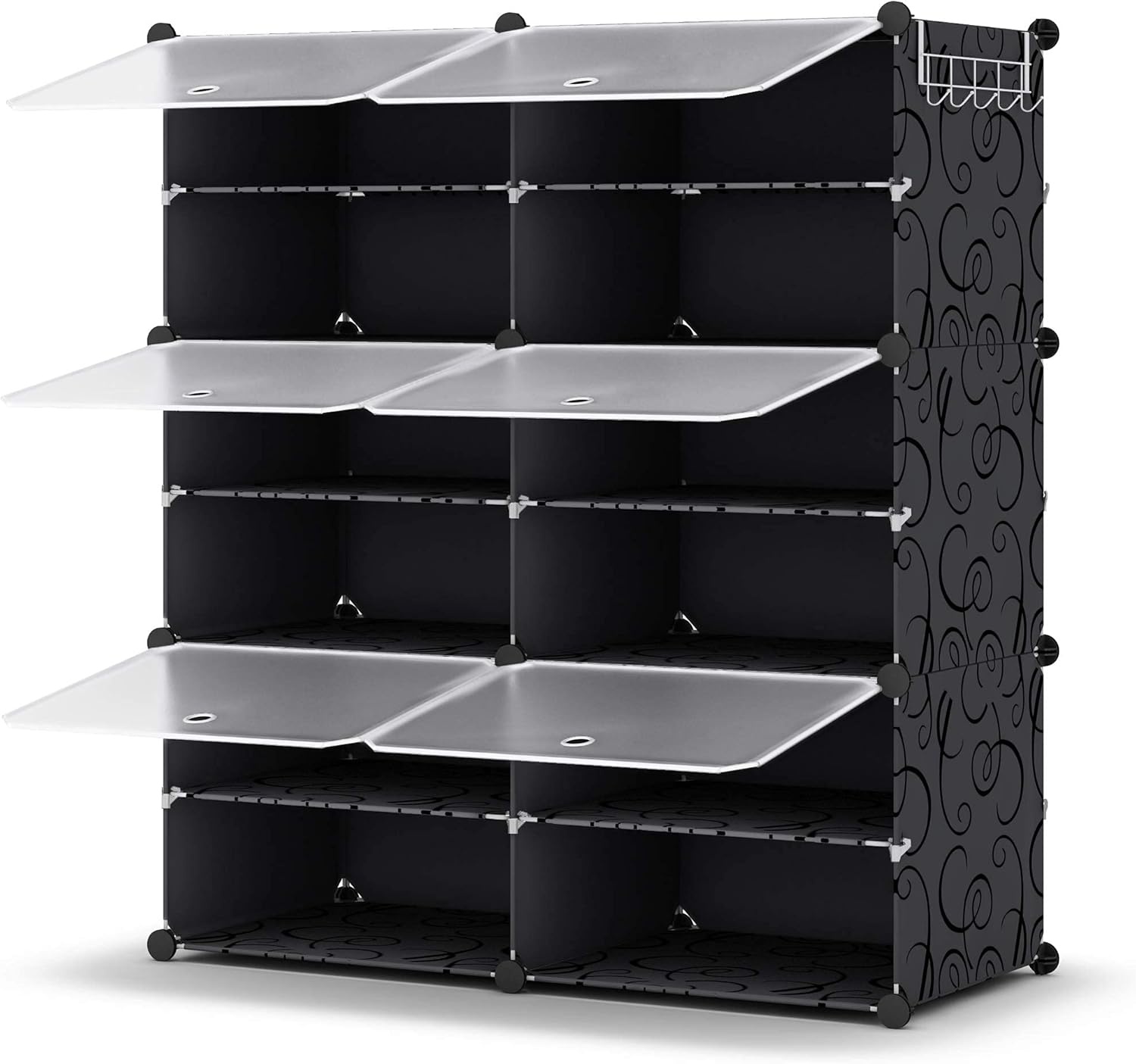 image:imageHOMIDEC Shoe Rack 6 Tier Shoe Storage Cabinet 24 Pair Plastic Shoe Shelves Organizer for Closet Hallway Bedroom EntrywayBlack