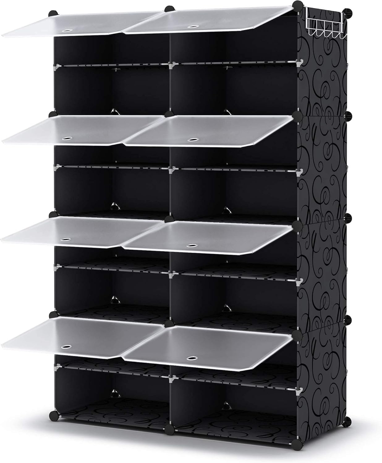 image:imageHOMIDEC Shoe Rack 6 Tier Shoe Storage Cabinet 24 Pair Plastic Shoe Shelves Organizer for Closet Hallway Bedroom EntrywayBlack