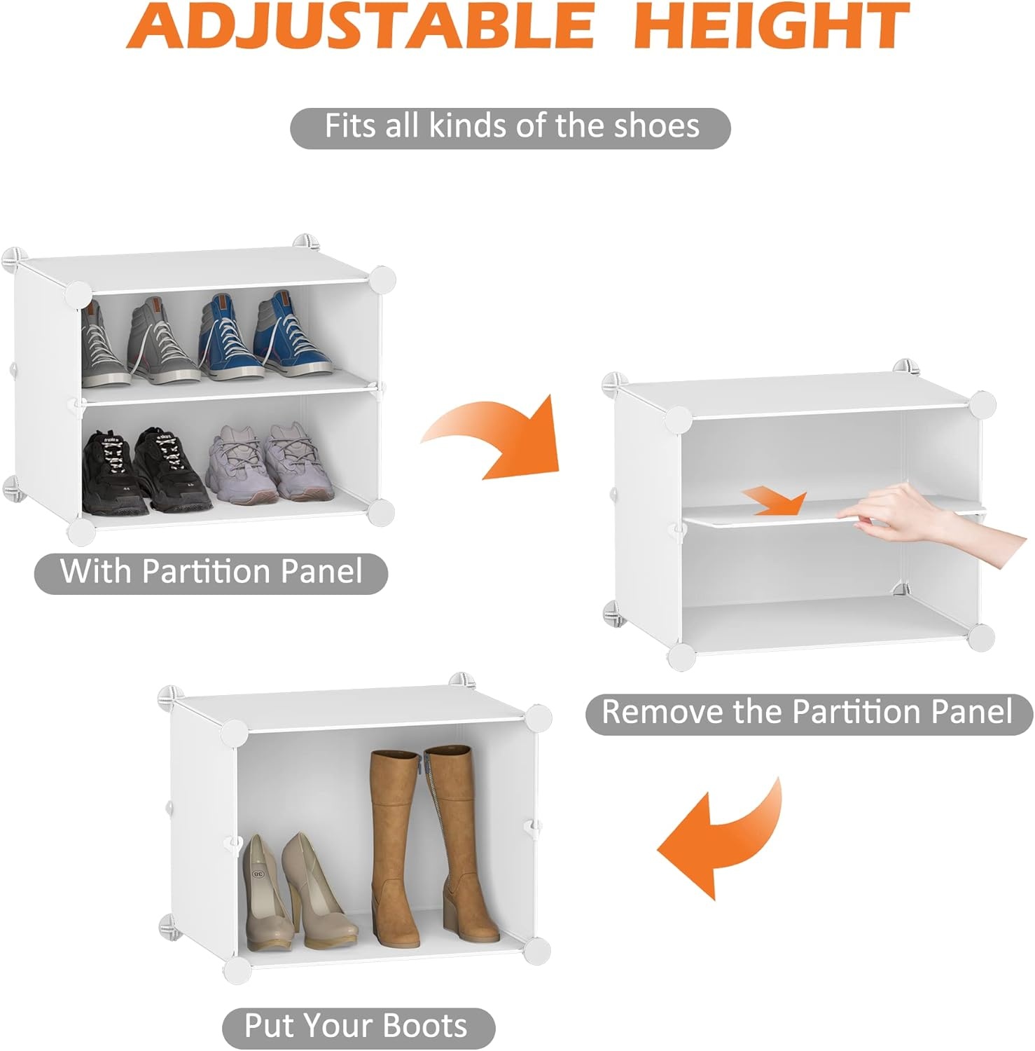 image:imageHOMIDEC Shoe Rack 6 Tier Shoe Storage Cabinet 24 Pair Plastic Shoe Shelves Organizer for Closet Hallway Bedroom EntrywayWhite