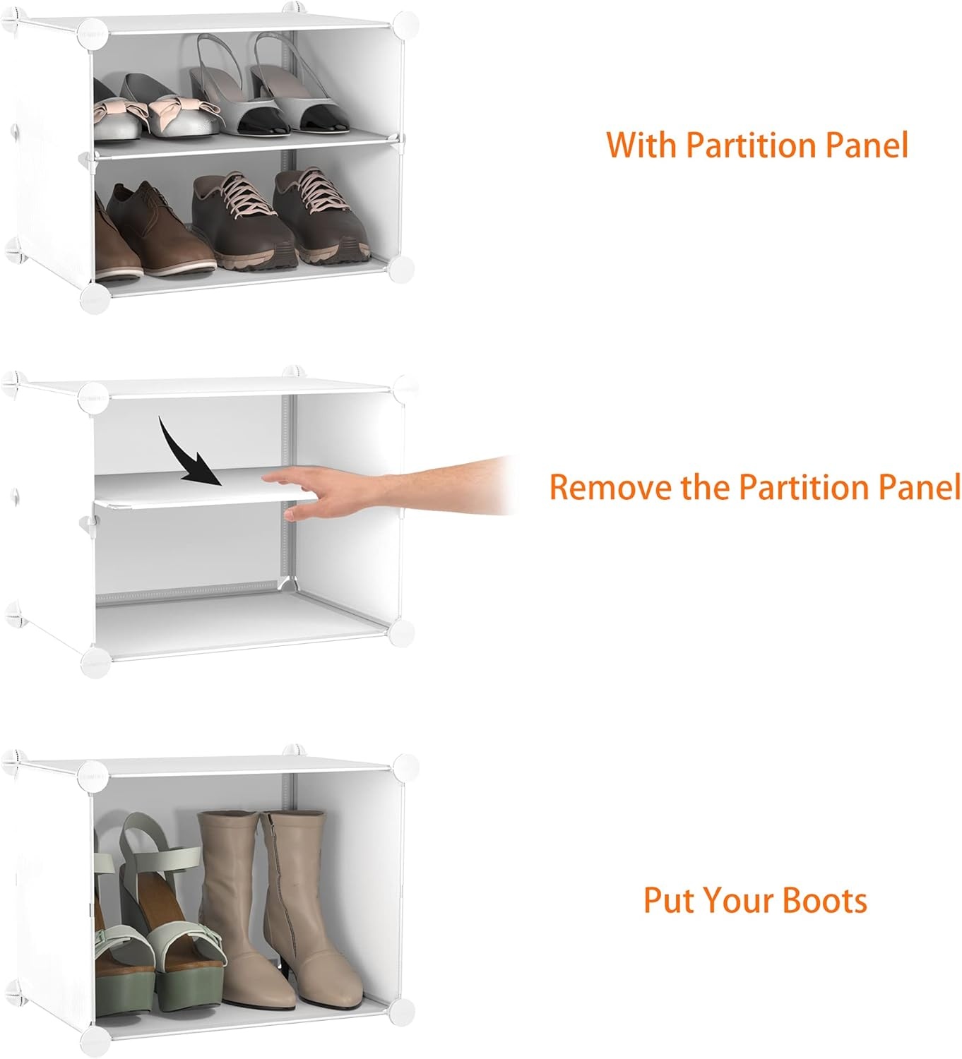 image:imageHOMIDEC Shoe Rack 6 Tier Shoe Storage Cabinet 24 Pair Plastic Shoe Shelves Organizer for Closet Hallway Bedroom EntrywayWhite