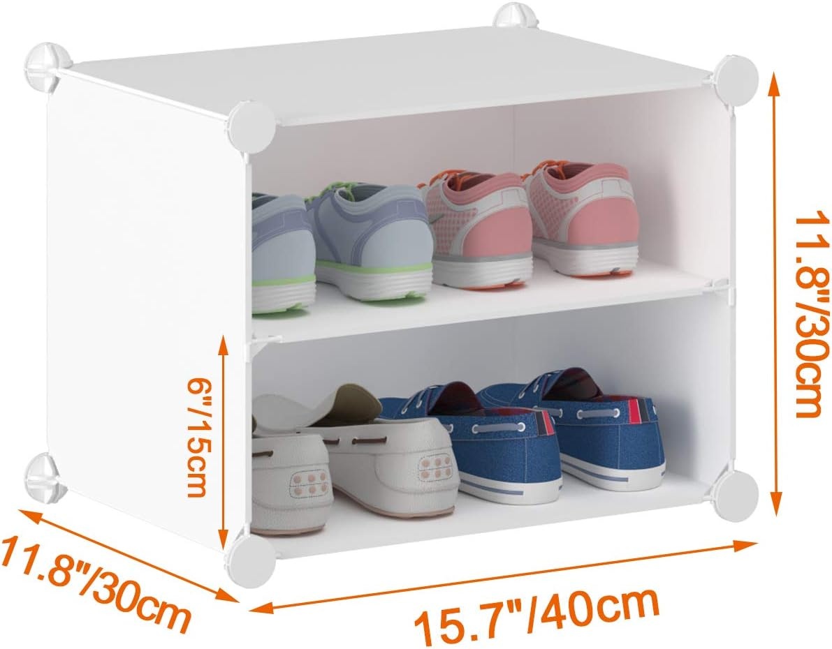 image:imageHOMIDEC Shoe Rack 6 Tier Shoe Storage Cabinet 24 Pair Plastic Shoe Shelves Organizer for Closet Hallway Bedroom EntrywayWhite