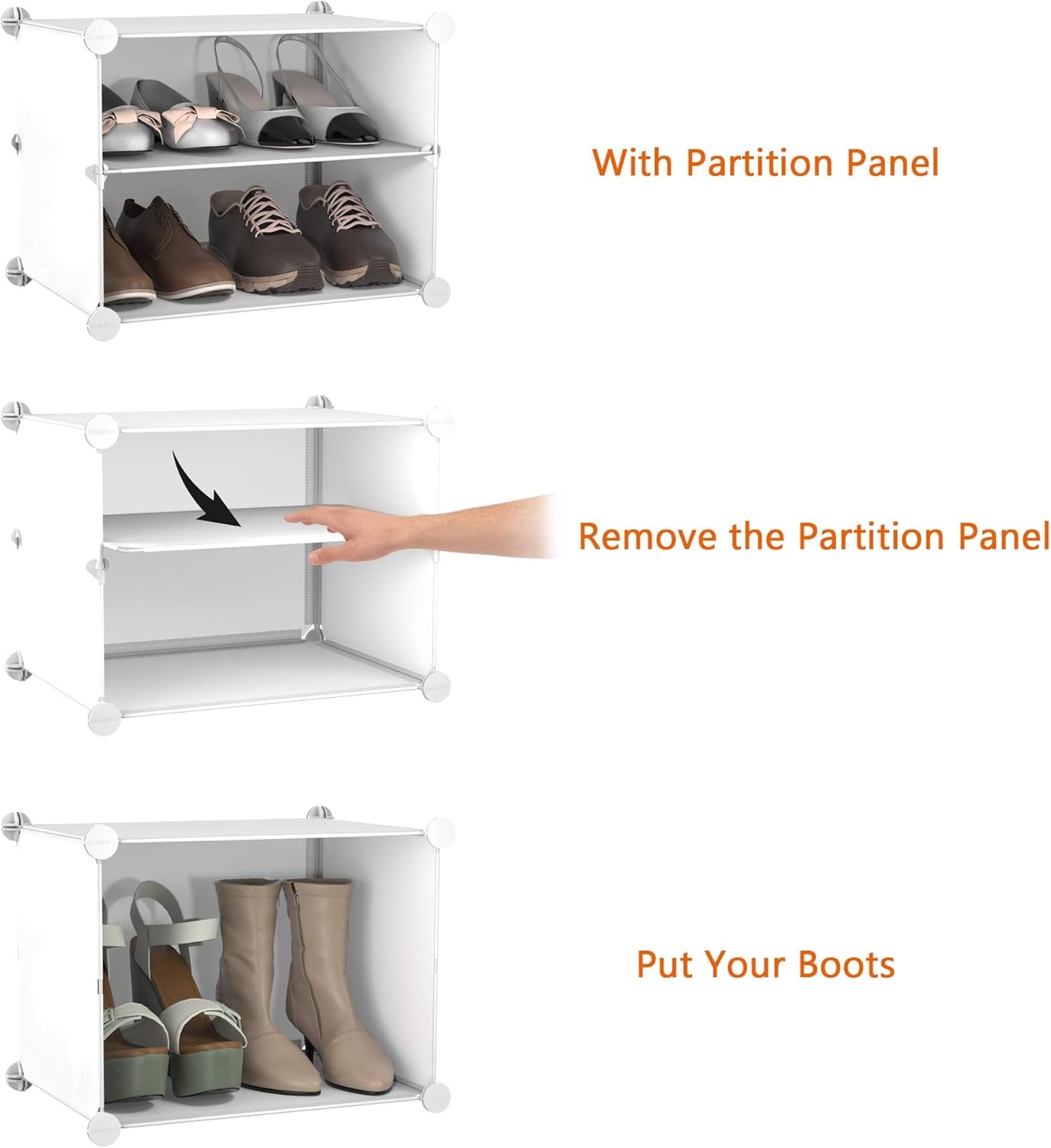 image:imageHOMIDEC Shoe Rack 6 Tier Shoe Storage Cabinet 24 Pair Plastic Shoe Shelves Organizer for Closet Hallway Bedroom EntrywayWhite