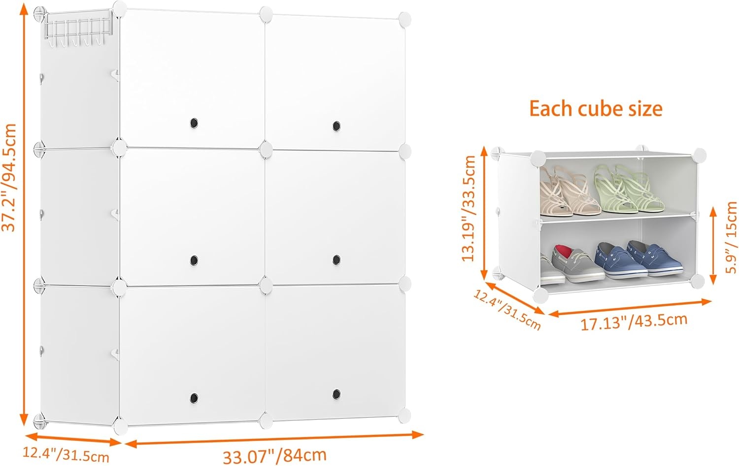 image:imageHOMIDEC Shoe Rack 6 Tier Shoe Storage Cabinet 24 Pair Plastic Shoe Shelves Organizer for Closet Hallway Bedroom EntrywayWhite