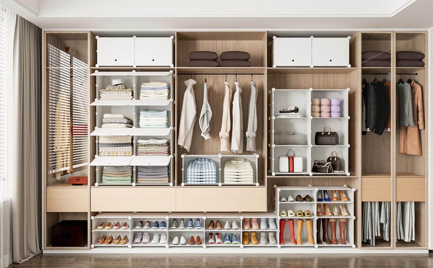 image:imageHOMIDEC Shoe Rack 6 Tier Shoe Storage Cabinet 24 Pair Plastic Shoe Shelves Organizer for Closet Hallway Bedroom EntrywayWhite