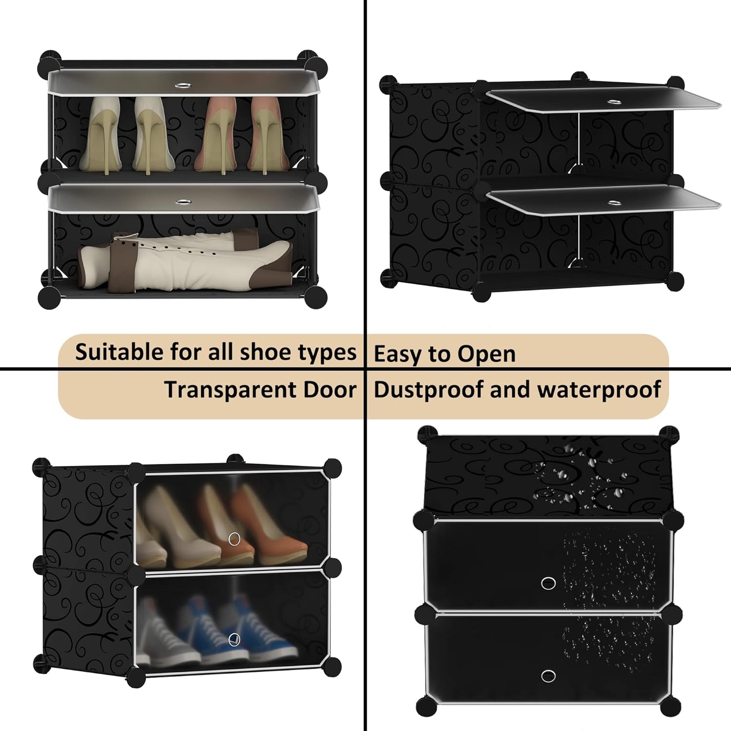 image:imageHOMIDEC Shoe Storage 10Tier Shoe Rack Organizer for Closet 20 Pair Narrow Shoes Shelf Cabinet for Entryway Bedroom and HallwayBlack